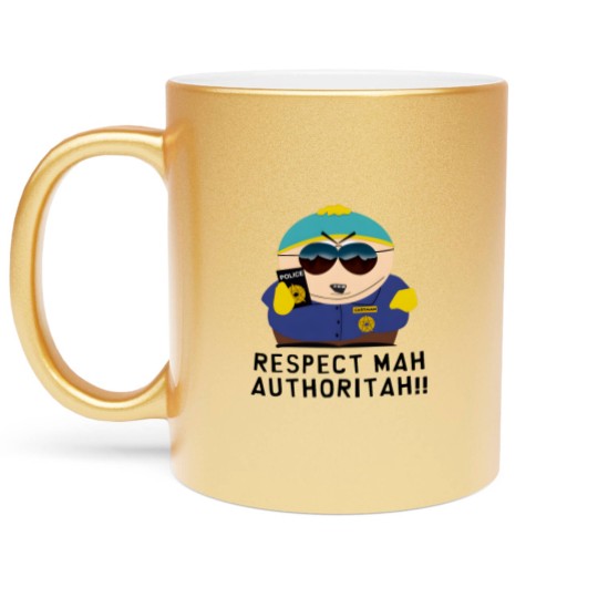 Discover RESPECT MAH AUTHORITAH! Temporary design Metallic Mugs