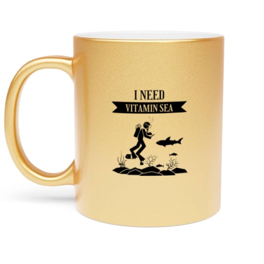 Discover Scuba, Scuba Diving Metallic Mugs, Scuba Diver Metallic Mugs