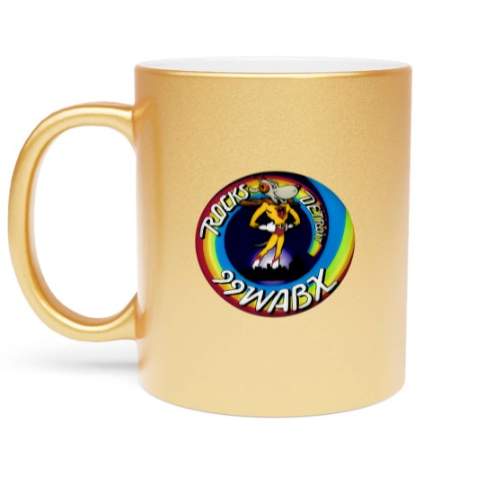 Discover RARE Vintage 1970s WABX Radio Station Detroit Rocks Metallic Mugs