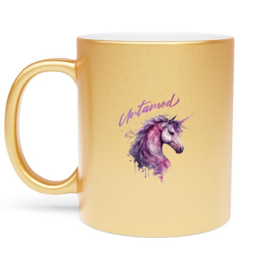 Discover Unicorn Metallic Mugs, Retro 80s  Metallic Mugs, Untamed Fantasy Mythical Magical Metallic Mugs