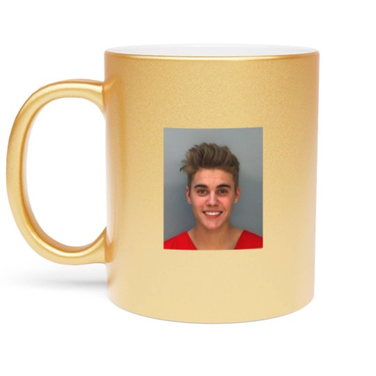 Discover Justin Bieber Mugshot Metallic Mugs, Justin Bieber Metallic Mugs