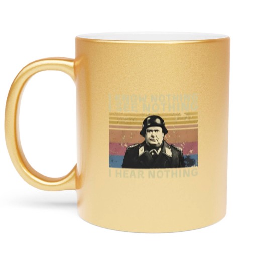 Discover Hogan's Heros I Know Nothing I See Nothing I Hear Nothing Vintage Metallic Mugs