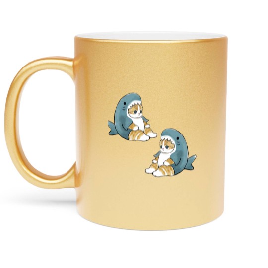 Discover mofu sand 004-2cute cat kitty meeeeow SHARK Metallic Mugs