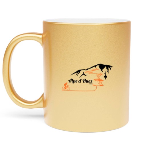 Discover Alpe d'Huez Cycling Print Socks Metallic Mugs