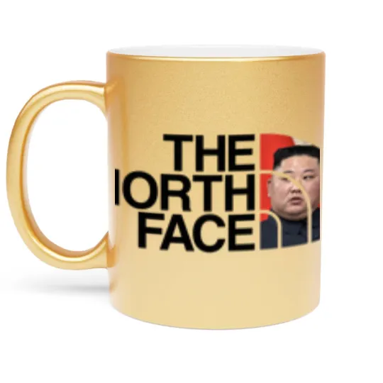 Discover North Face Hijacked Unisex Metallic Mugs, Kim Jong Un Parody Metallic Mugs, Funny Gift, Black Humor, Memes, meme Metallic Mugs
