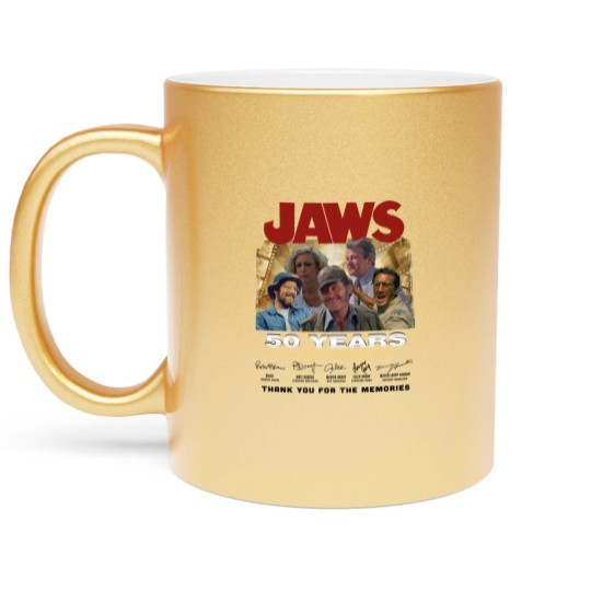 Discover Jaws 1975 Movie Anniversary Metallic Mugs, Jaws 50th Years Anniversary Metallic Mugs
