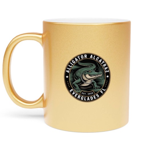 Discover Alligator Alcatraz Metallic Mugs, Everglades Florida Parody Metallic Mugs