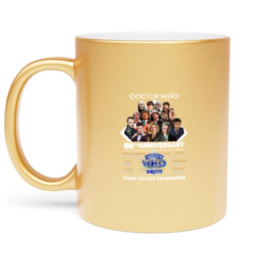 Discover Doctor Who 60th Anniversary 1963-2023 Thank You For The Memorie1 Signature Metallic Mugs