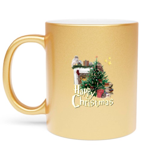 Discover Hogwarts at Christmas Inspired Oversized Metallic Mugs, Wizard School Christmas T, Unisex Metallic Mugs
