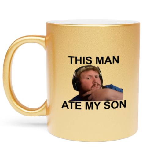 Discover Caseoh This man ate my son funny meme Metallic Mugs