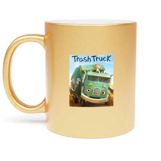 Discover hank and trash truck cartoon Metallic Mugs