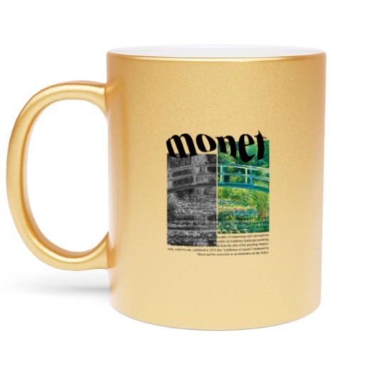 Discover Claude Monet Metallic Mugs, Minimalist Art, The Water-Lily Pond Metallic Mugs