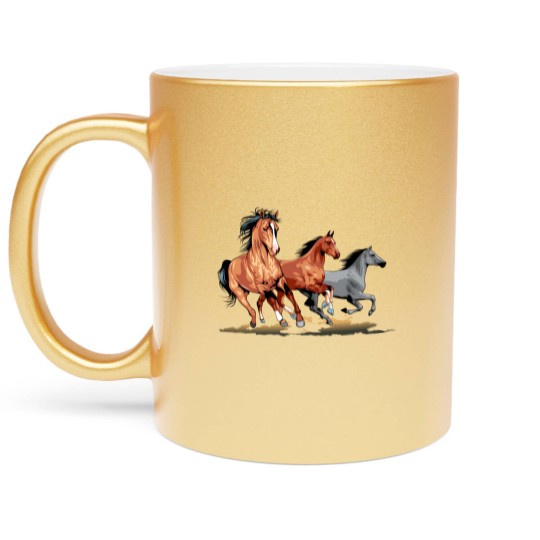 Discover Horses | Three Horses Metallic Mugs