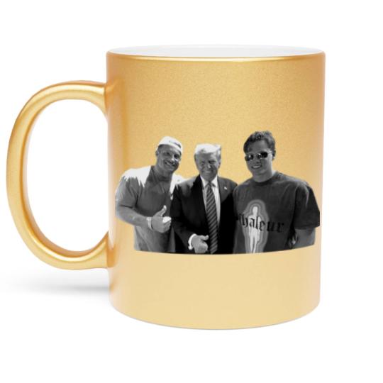 Discover Donald Trump Nick Bosa Joe Burrow Metallic Mugs, Political Statement Metallic Mugs, Conservative ShirtSports Metallic Mugs