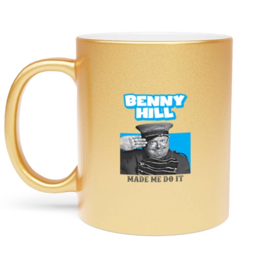 Discover Benny Hill Made Me Do It Metallic Mugs