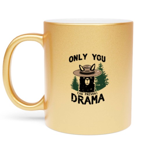 Discover Only You Can Avoid the Drama, Llama Smokey Parody, Llama Super Soft Metallic Mugs