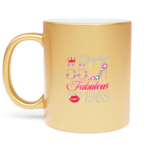 Discover chapter 55 fabulous since 1968 55th birthday gift for women Metallic Mugs