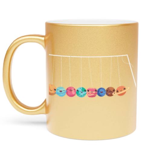 Discover Planets, solar system, Newton's cradle (1) Metallic Mugs