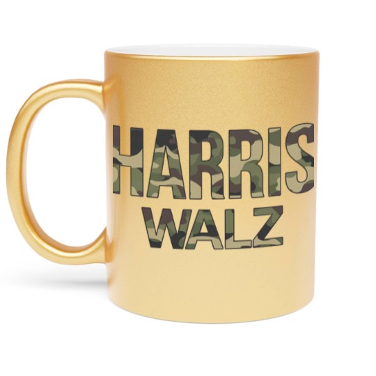 Discover Kamala Harris Walz Election 2024 Metallic Mugs, Camouflage, Hunters white