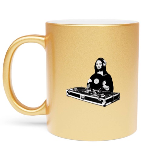 Discover Funny DJ Monalisa Metallic Mugs