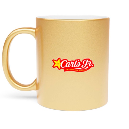 Discover carl's jr burger logo Metallic Mugs