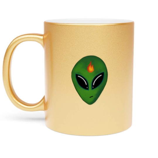 Discover Inciteful Alien Head Metallic Mugs
