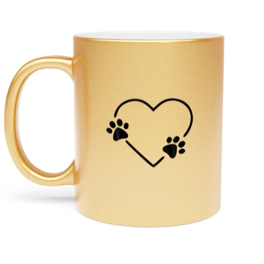 Discover Dog Heart Dog Paw Dog Mom Dog Mama Metallic Mugs