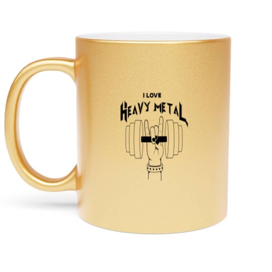 Discover I Love Heavy Metal Metallic Mugs