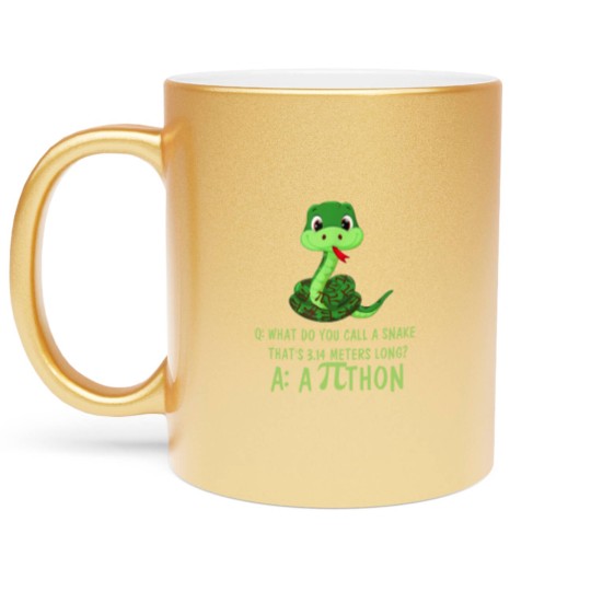 Discover Python Pithon Pi Symbol Happy Pi Day Metallic Mugs Math