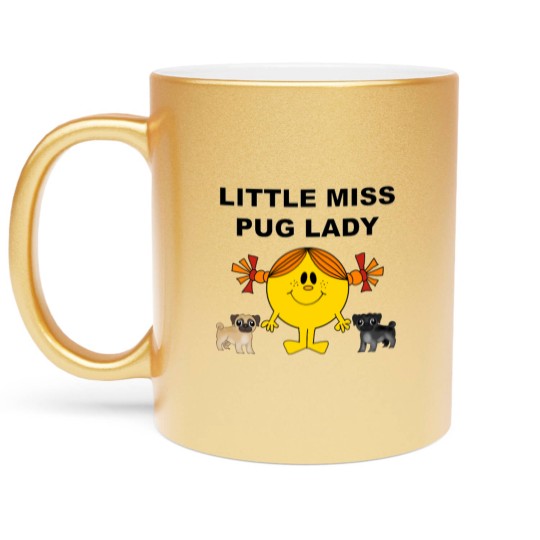 Discover Little Miss Pug Lady Cute Design Metallic Mugs