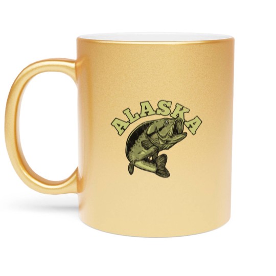 Discover Alaska USA State Travel Souvenir Funny Fishing Metallic Mugs