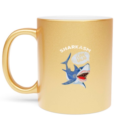Discover Sarcastic Shark Humor Meat Lover Marine Biology Metallic Mugs