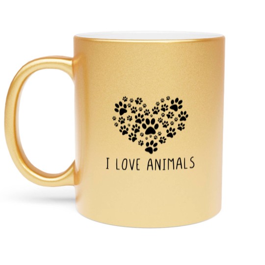 Discover I love animals Metallic Mugs
