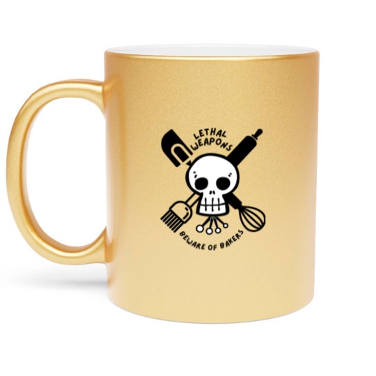 Discover Beware of Bakers. Weapons for all baking lovers Metallic Mugs