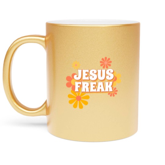 Discover Retro Jesus freak hippie flowers-vintage Jesus Metallic Mugs