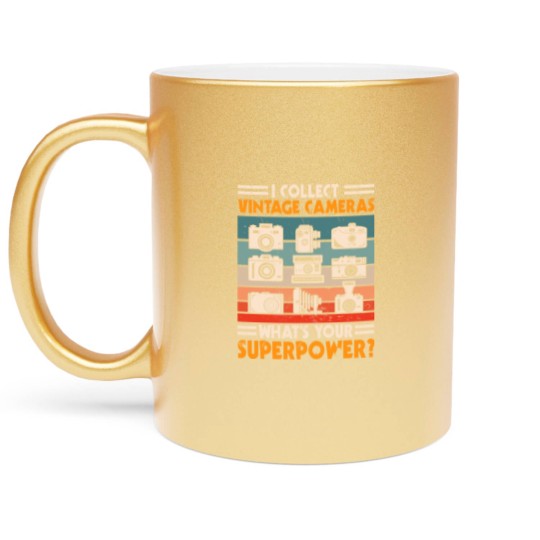 Discover Vintage Camera Collector Metallic Mugs