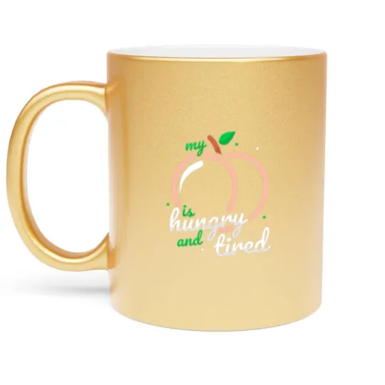 Discover Peach Fruit Print Just Apricot Peachy Hungry And T Metallic Mugs