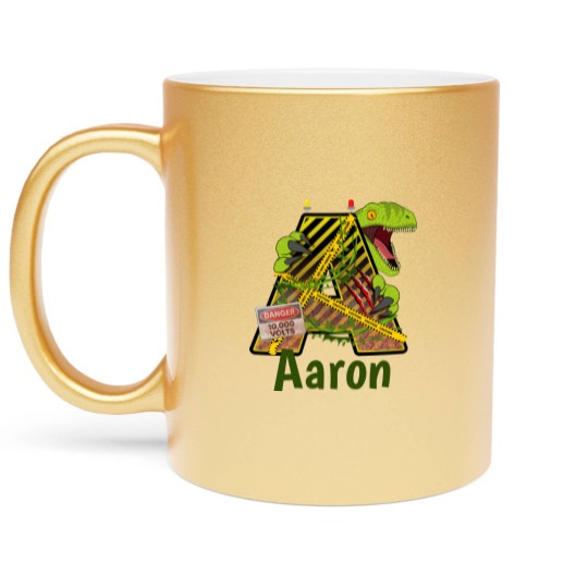 Discover Jurassic Alphabet | Initial Letter Custom Name | A Metallic Mugs