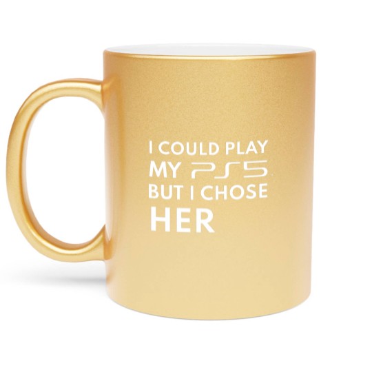 Discover Could play my PS5 White Metallic Mugs