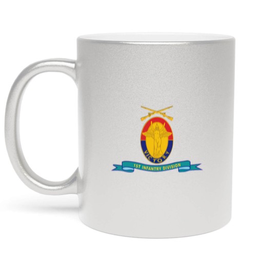 Discover Army 1st Infantry Division w Br Ribbon Metallic Mugs