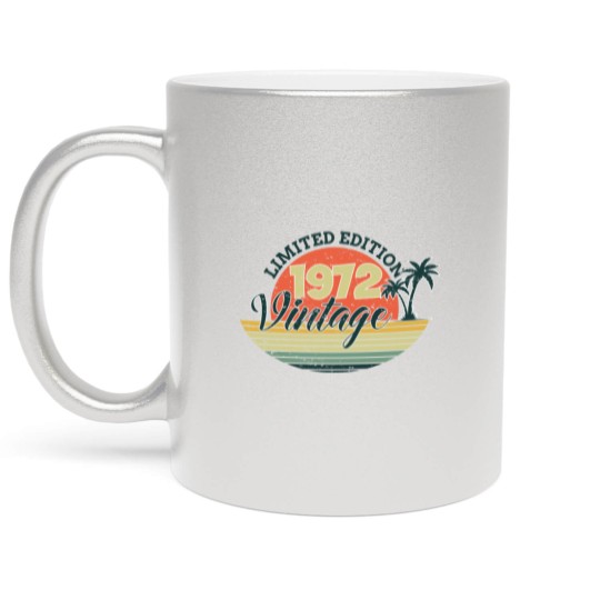 Discover 50 Years Old Vintage 1972  50th Metallic Mugs