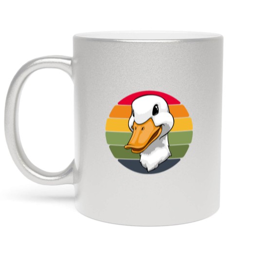 Discover Duck Head Retro Funny Water Ducklings Metallic Mugs