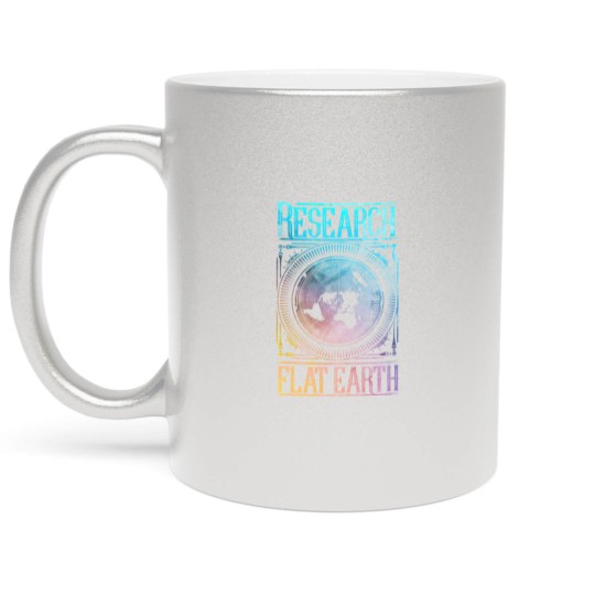Discover Research Flat Earth #FlatEarth Metallic Mugs