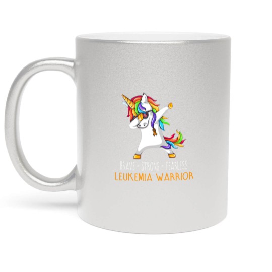 Discover Brave Strong Fearless LEUKEMIA Support LEUKEMIA Awareness Gifts - Leukemia Cancer Awareness - Metallic Mugs