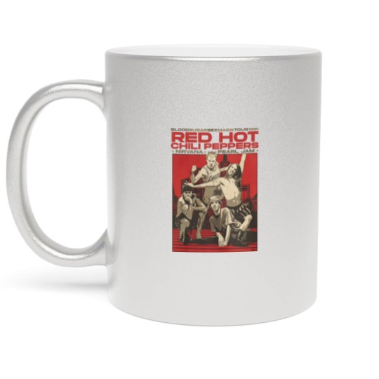 Discover Vintage Retro Red Hot Chili Peppers Concert Graphic Metallic Mugs, Red Hot Chili Peppers Metallic Mugs