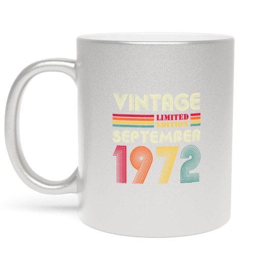 Discover 50 Year Old Vintage September 1972  Metallic Mugs