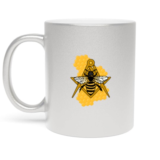 Discover Masonic Emblem with Bee and Beehive Metallic Mugs