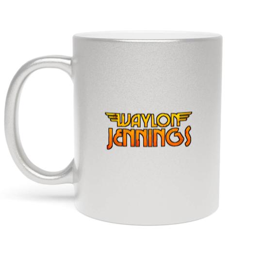 Discover Waylon text orange - Waylon Jennings - Metallic Mugs