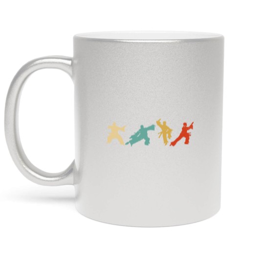 Discover Retro Thai Chi Silhouette Medication Gift Idea Metallic Mugs