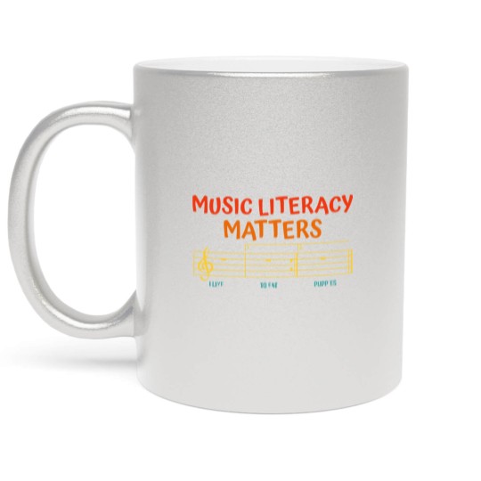Discover Music Music Literacy Matters I Like To Eat Puppies Metallic Mugs